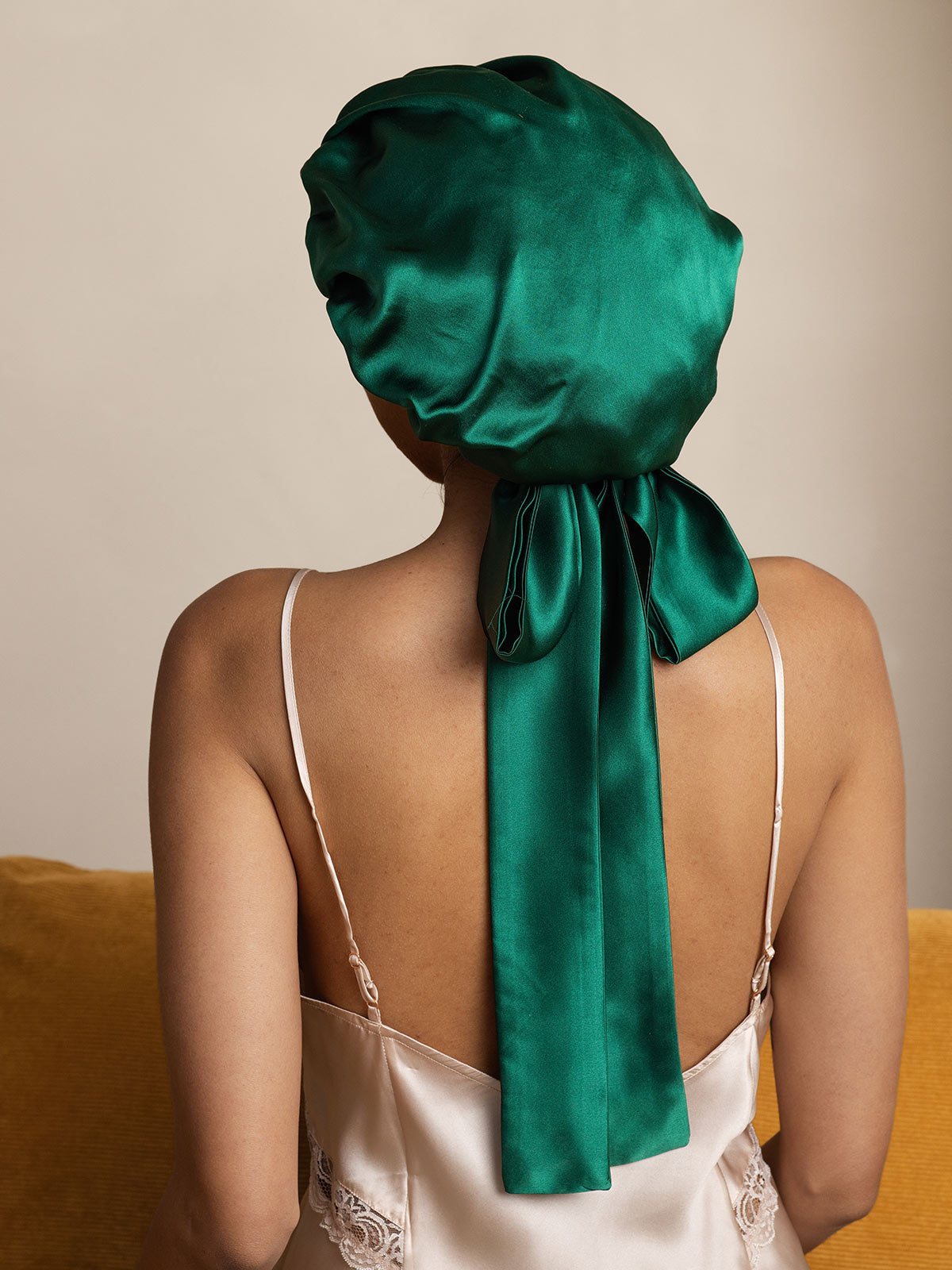 [Dark Green] SilkSilky-AU Pure Silk Sleep Cap 004