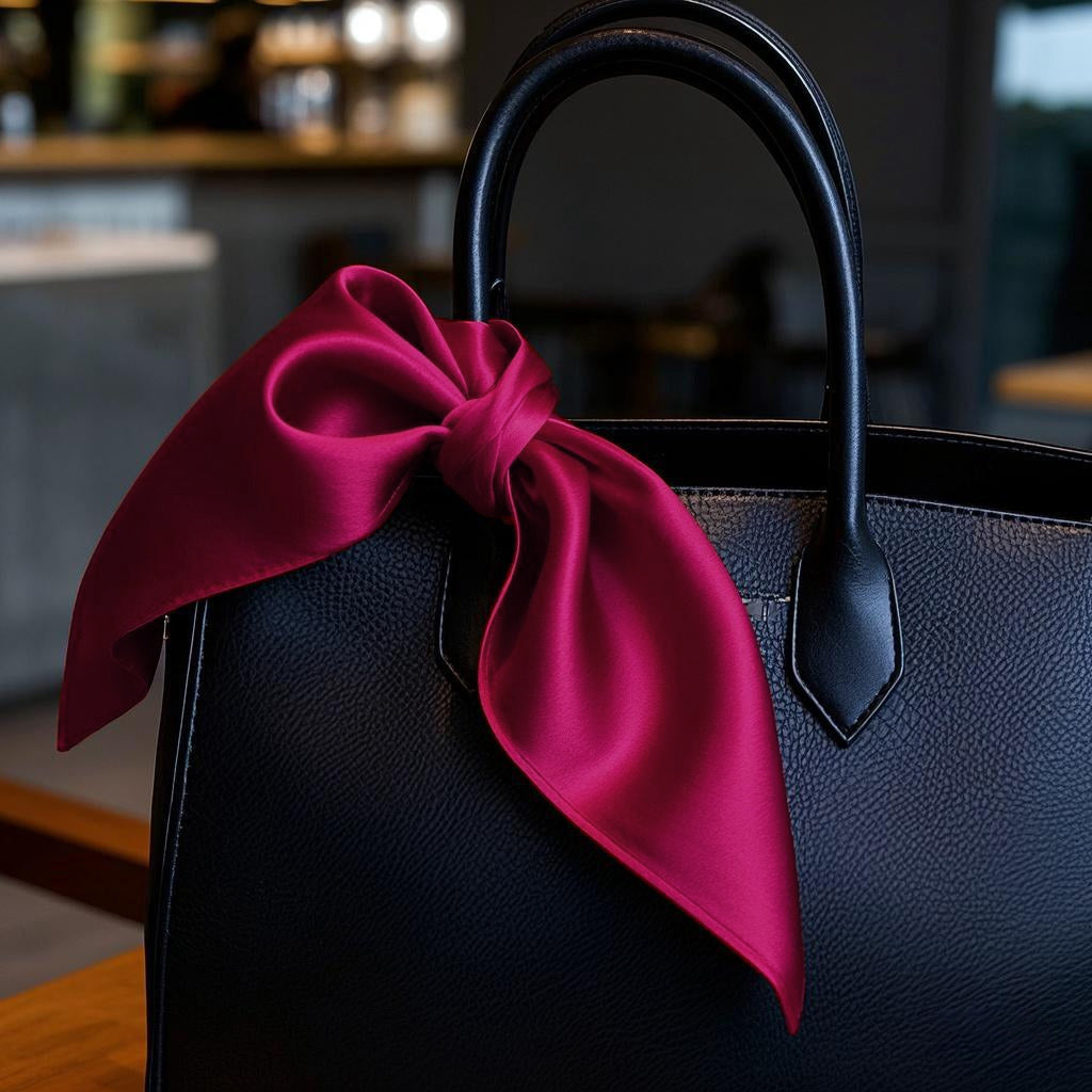 [Dark Red] SilkSilky-AU Pure Silk Scarf 001