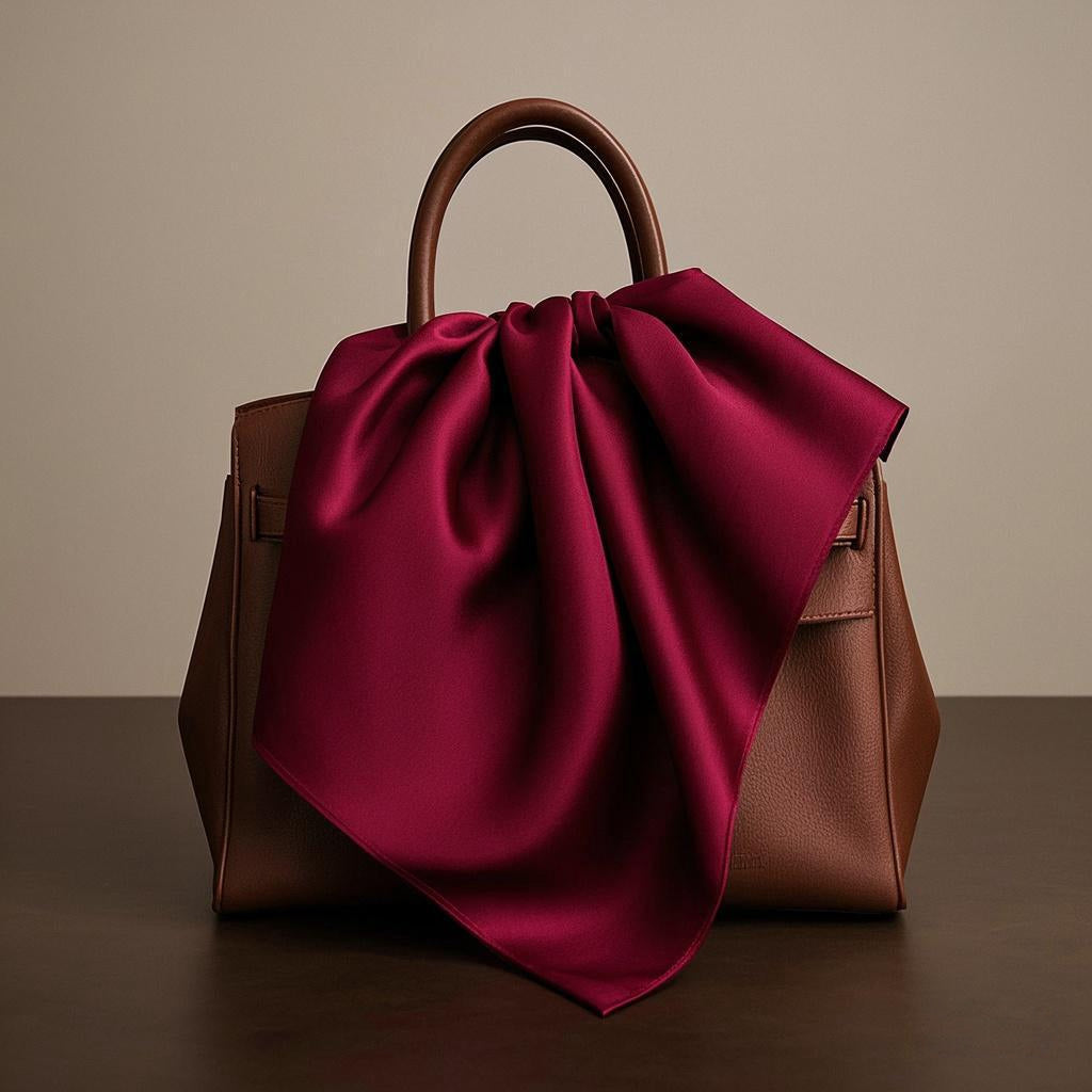 [Dark Red] SilkSilky-AU Pure Silk Scarf 003