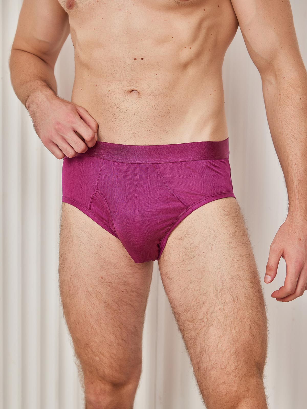 [Dark Red] SilkSilky-AU Silk Knitted Mens Underwear 003