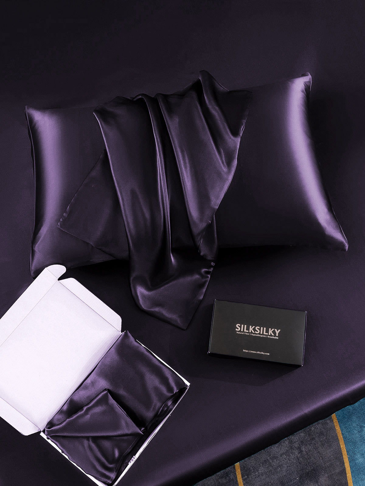 [Deep Purple] SilkSilky-AU 30Momme Pure Silk Pillowcase 005