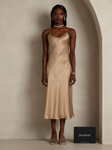 [Floral] SilkSilky-AU Sleeveless V Neck Dress 005