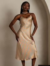 [Floral] SilkSilky-AU Sleeveless V Neck Dress 003