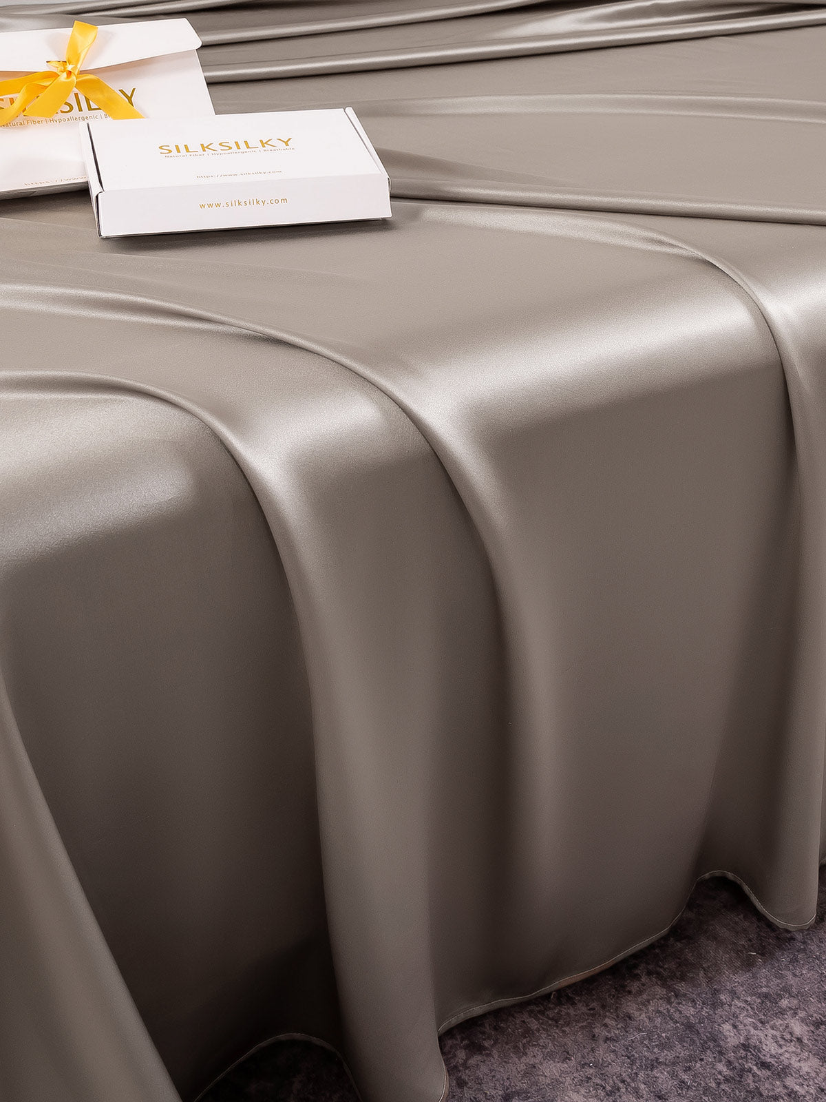 [Gray] SilkSilky-AU 19Momme Pure Silk Bedding Set 004