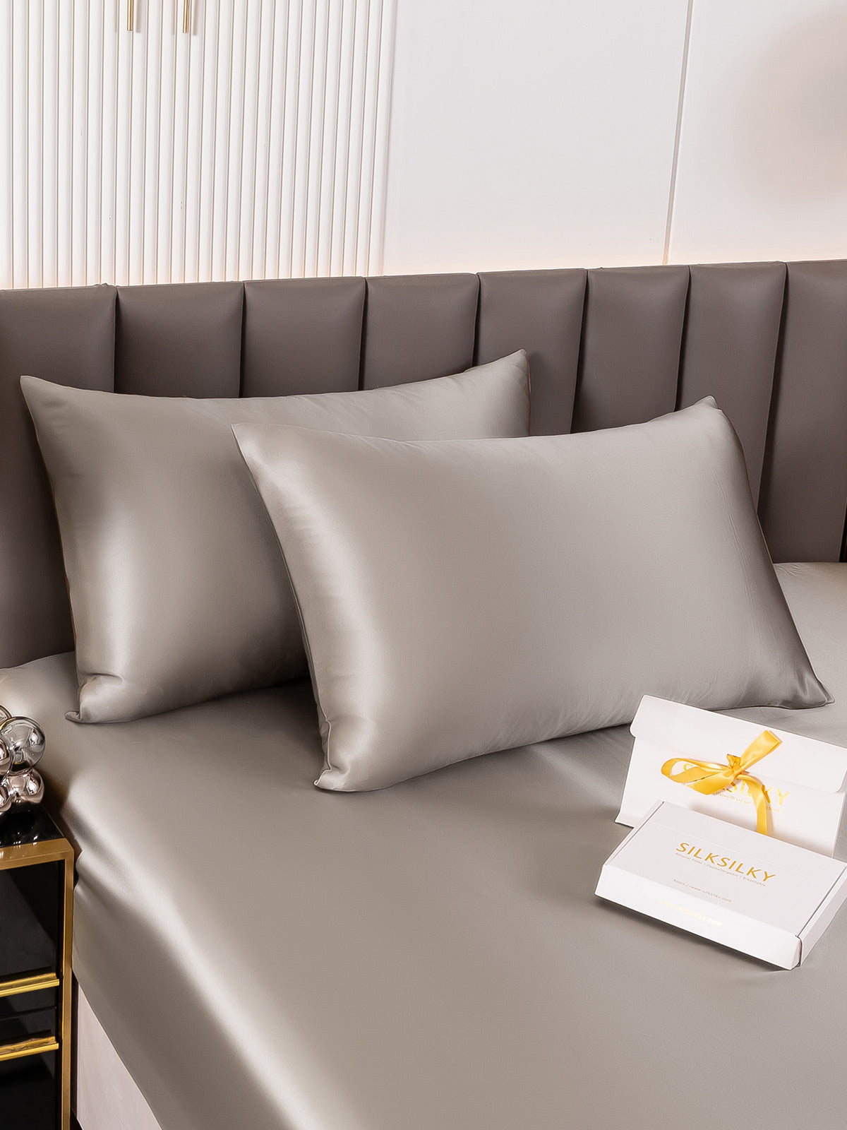 [Gray] SilkSilky-AU 19Momme Pure Silk Pillowcase 001