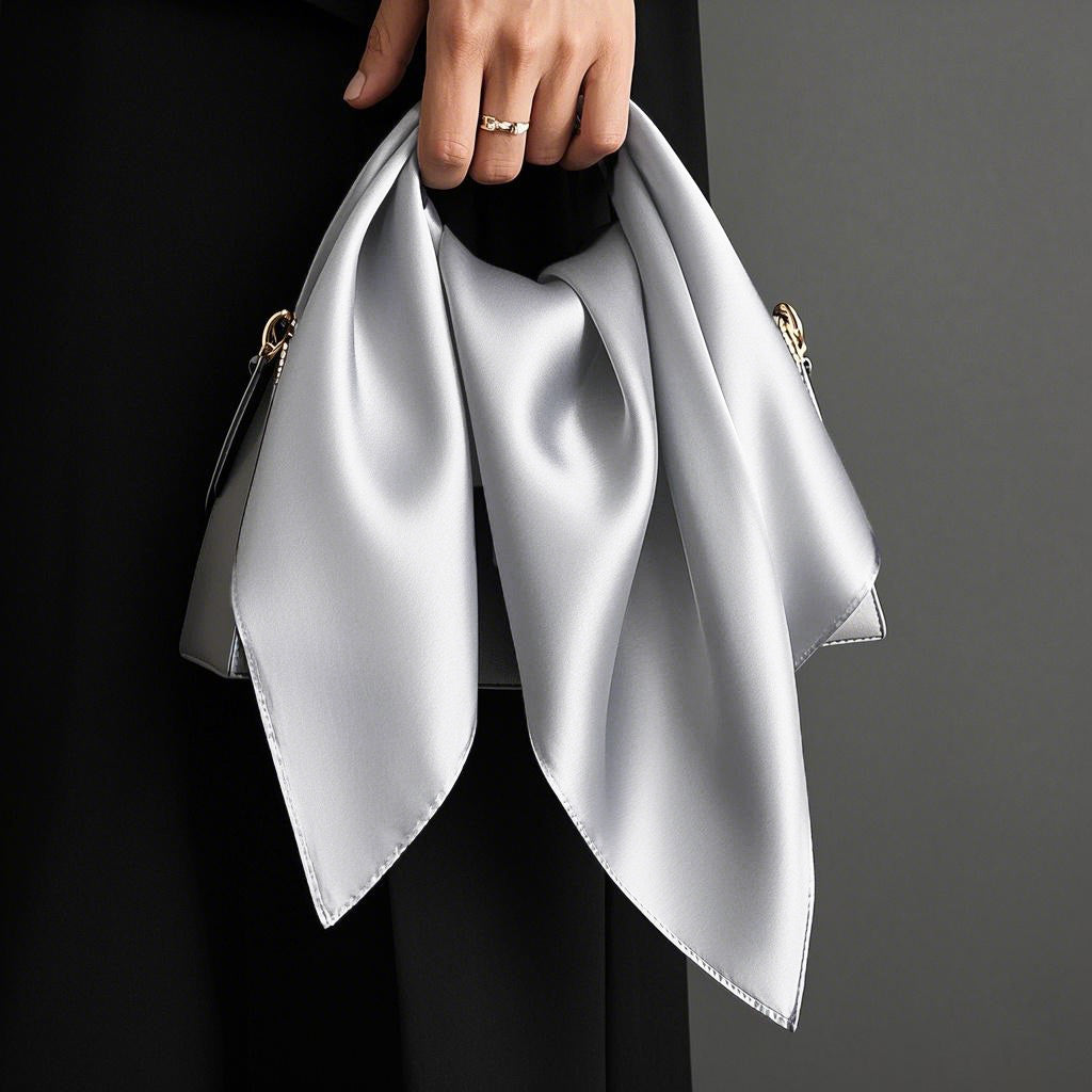[Gray] SilkSilky-AU Pure Silk Scarf 001