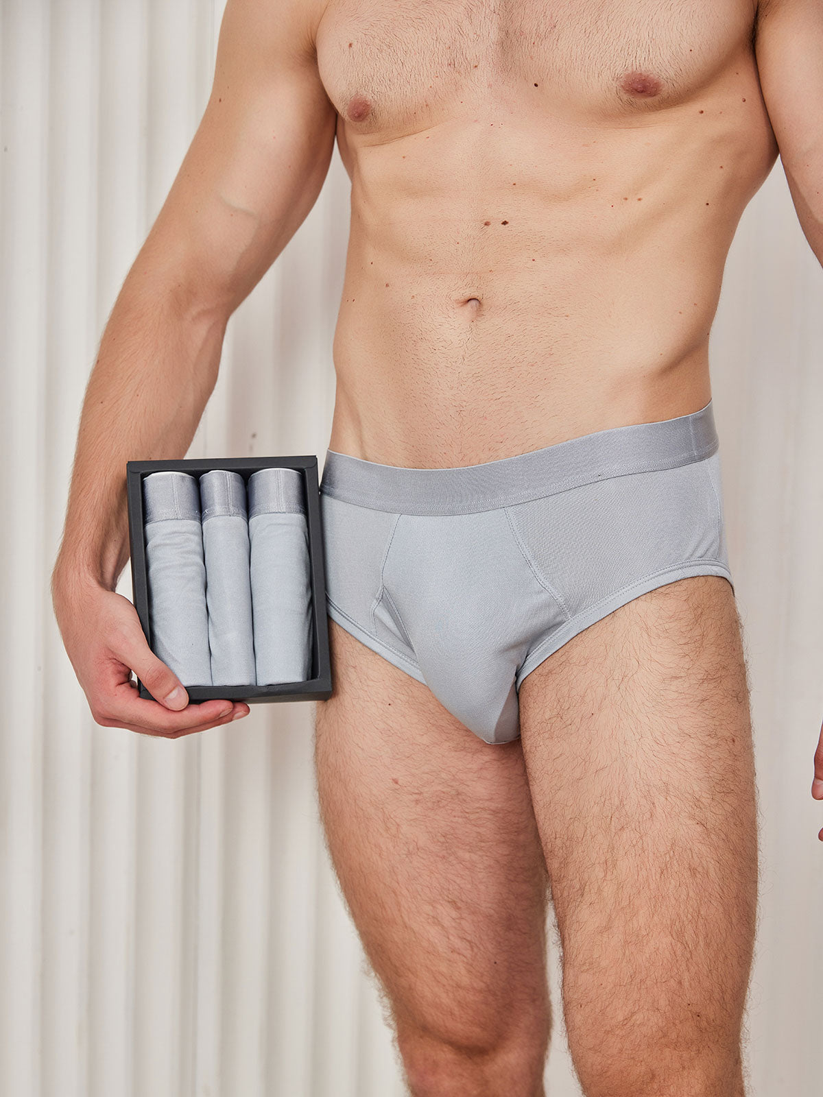 [Gray] SilkSilky-AU Silk Knitted Mens Underwear 001