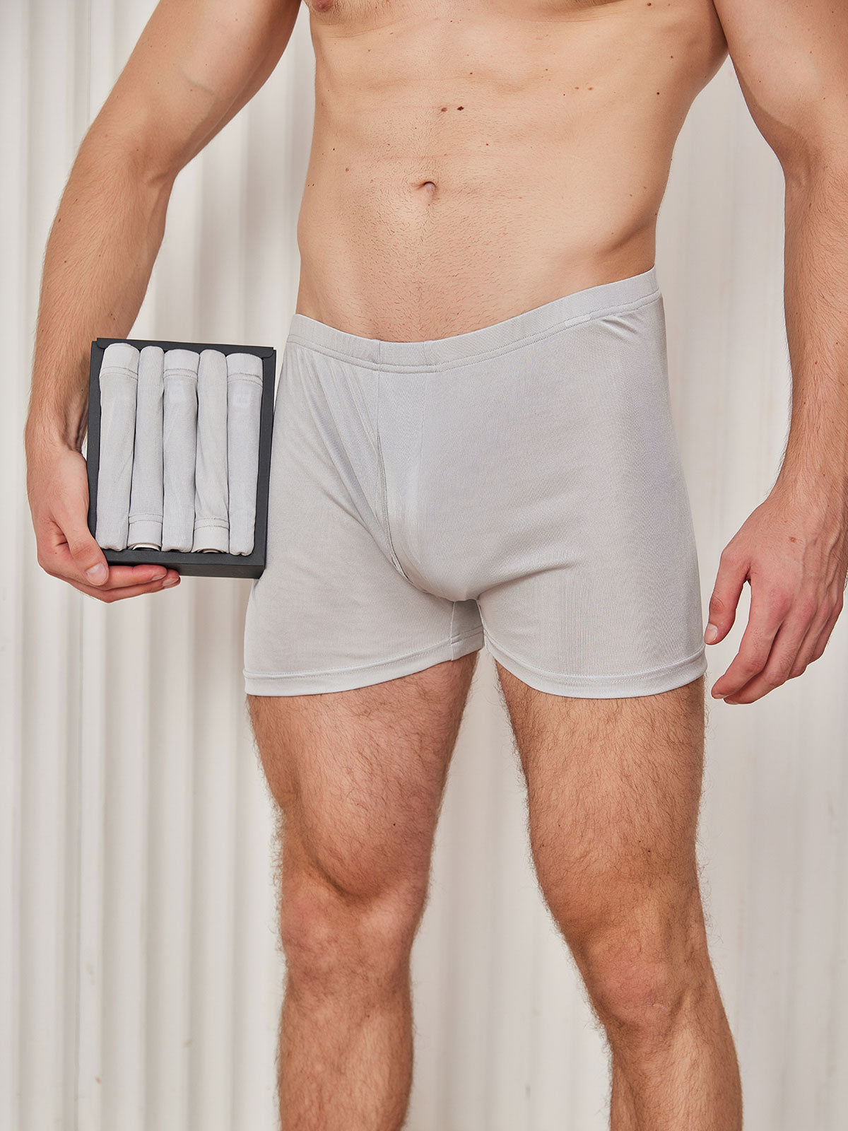[Gray] SilkSilky-AU Silk Knitted Mens Underwear 001