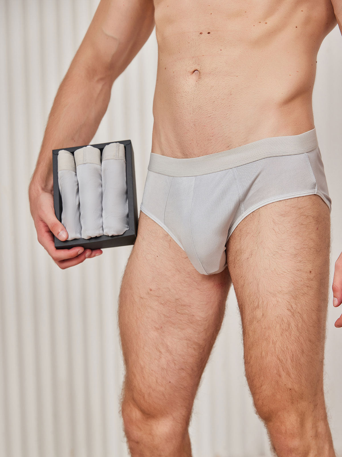 [Gray] SilkSilky-AU Silk Knitted Mens Underwear 001