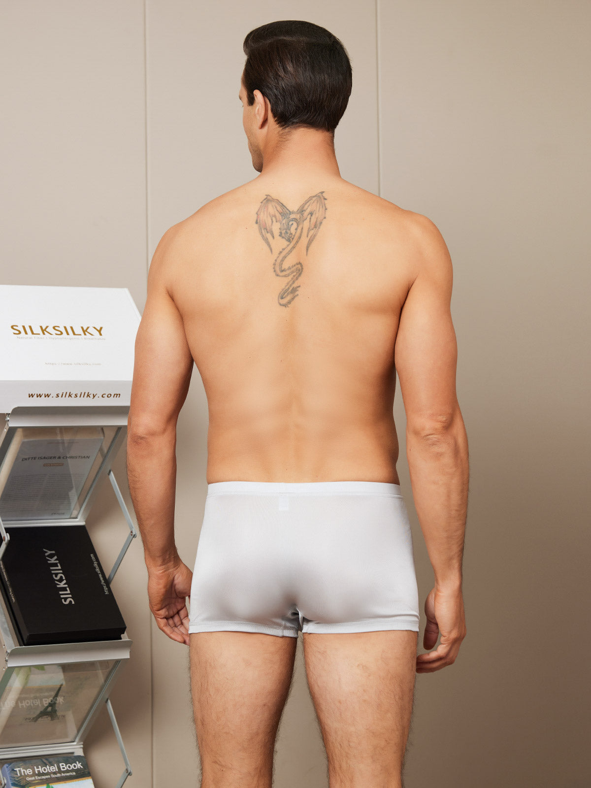 [Gray] SilkSilky-AU Silk Knitted Mens Underwear 002