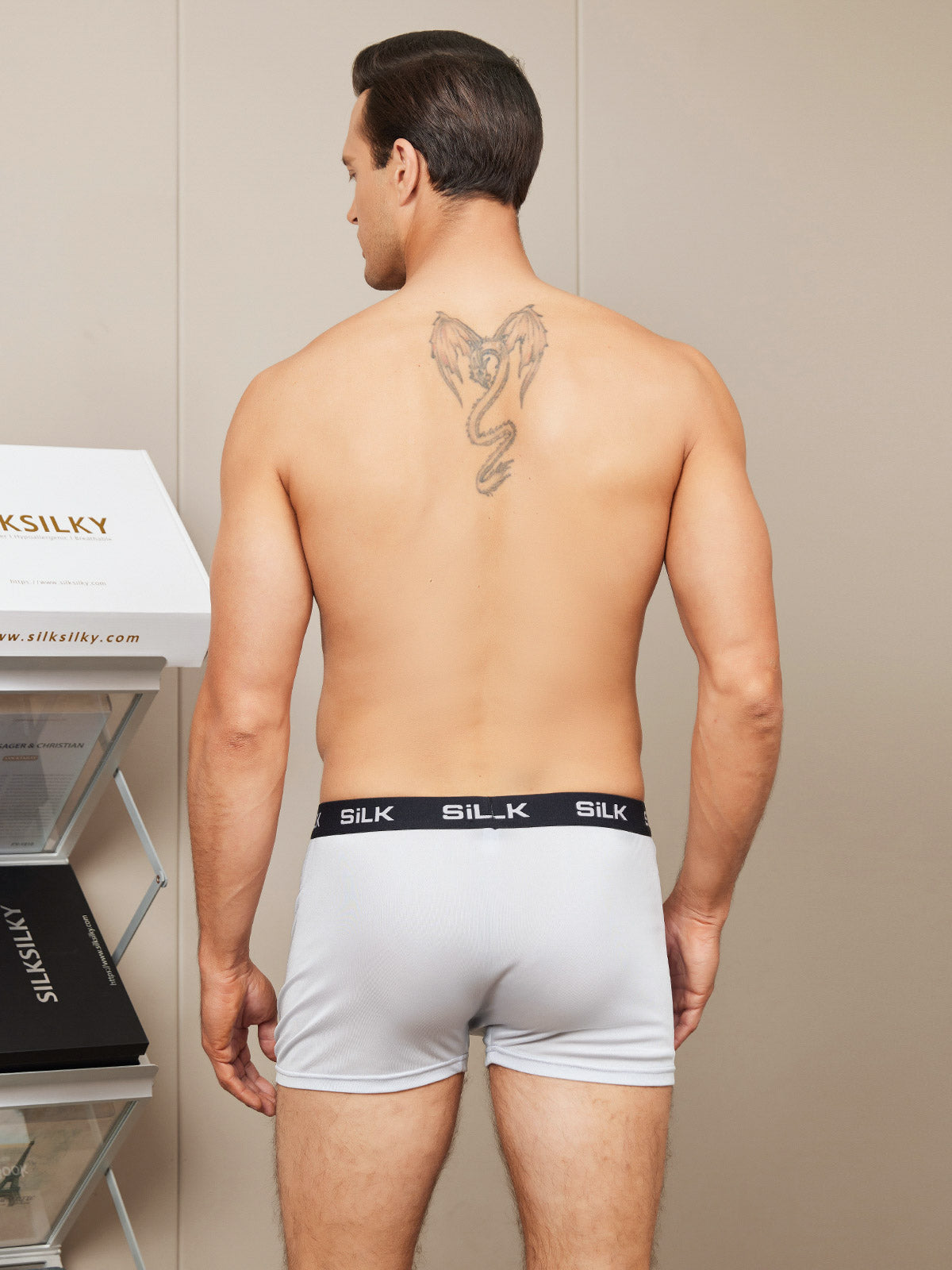 [Gray] SilkSilky-AU Silk Knitted Mens Underwear 002