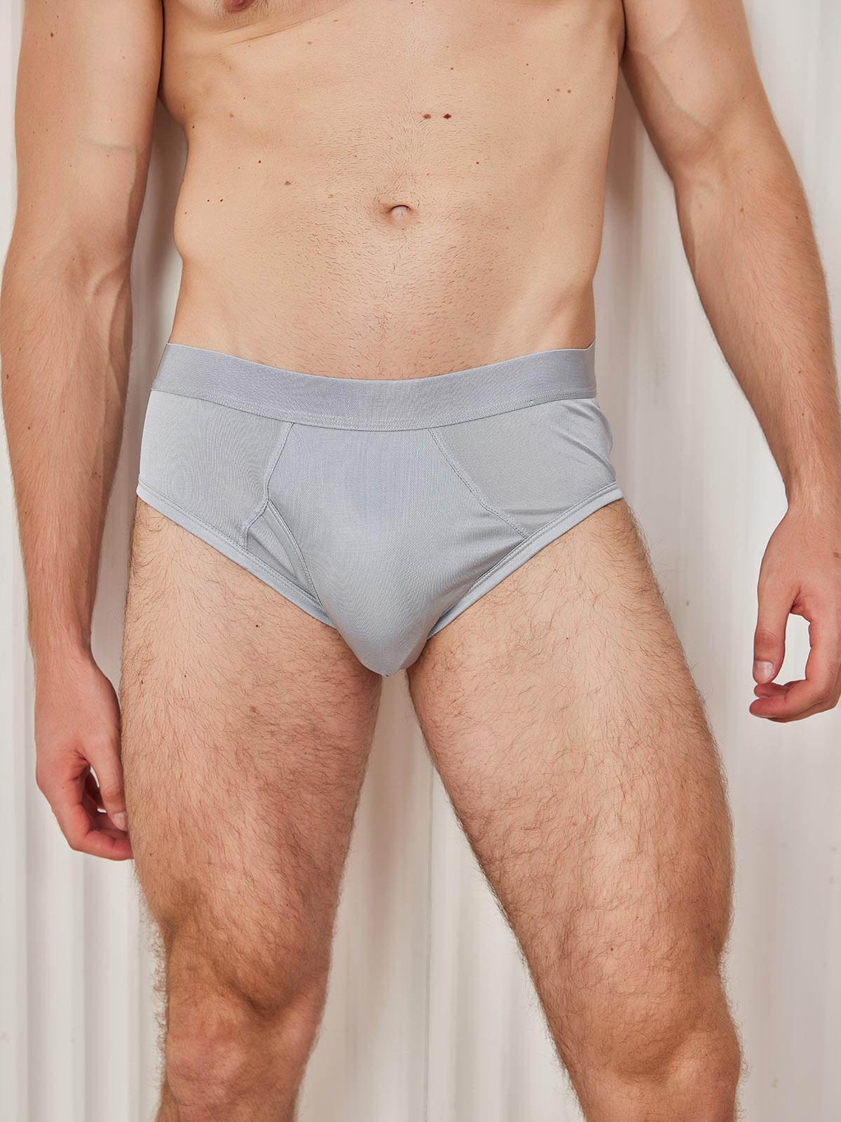 [Gray] SilkSilky-AU Silk Knitted Mens Underwear 004