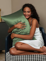 [Grayish Green] SilkSilky-AU 30Momme Pillowcase 002