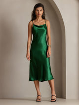 [Green] SilkSilky-AU Sleeveless Cowl Neck Dress 003