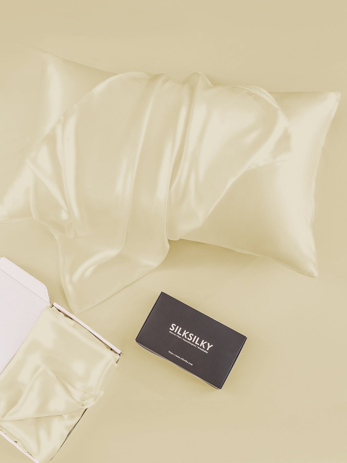 [Ivory] SilkSilky-AU 30Momme Pure Silk Pillowcase 005