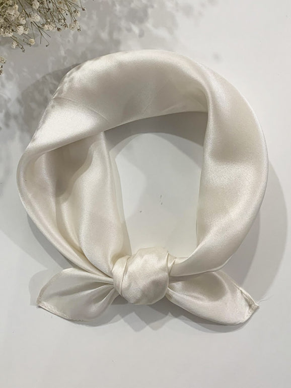 [Ivory] SilkSilky-AU Pure Silk Scarf 001