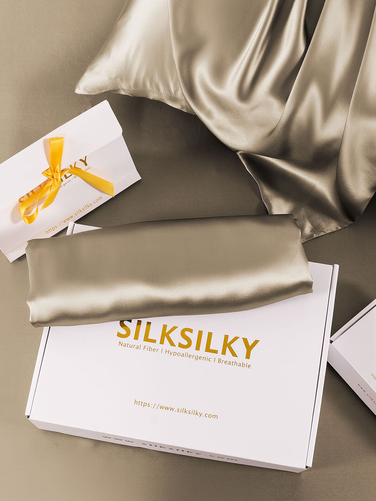 [Khaki] SilkSilky-AU 19Momme Pure Silk Pillowcase 008