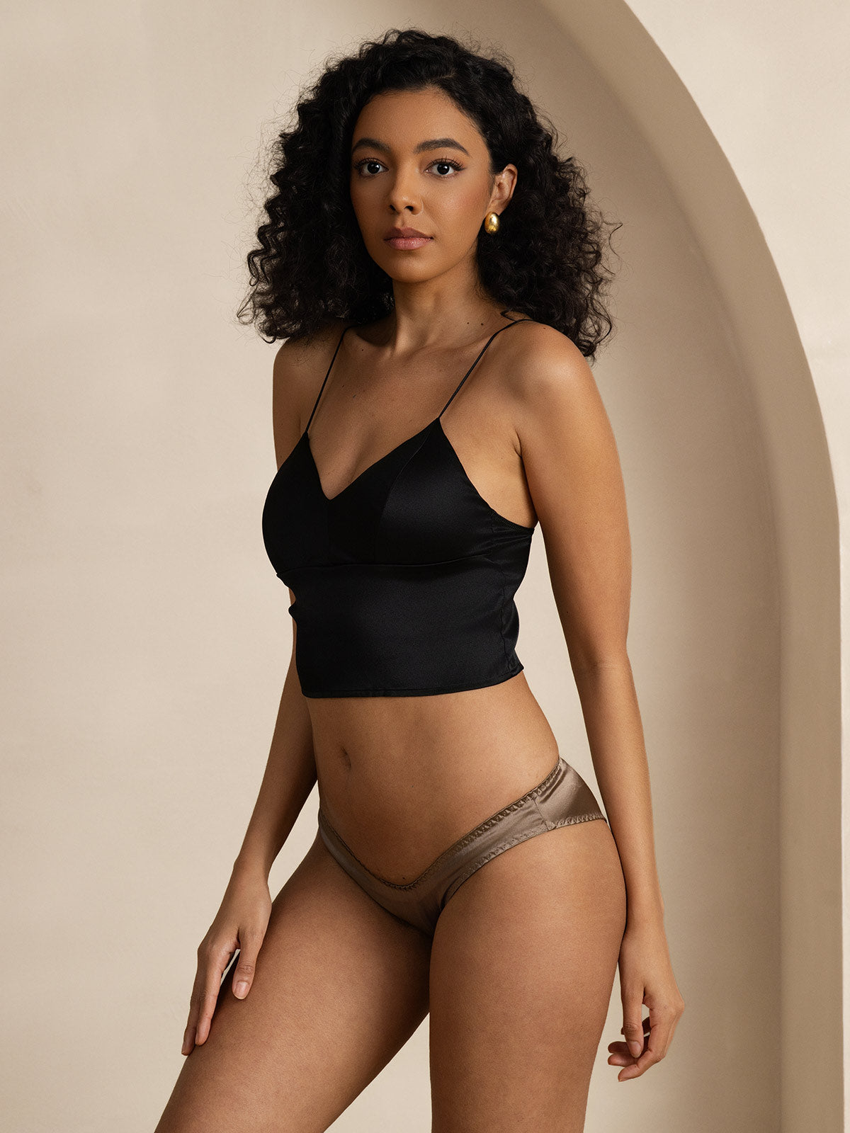 [Khaki] SilkSilky-AU Silk Knitted Panty 004