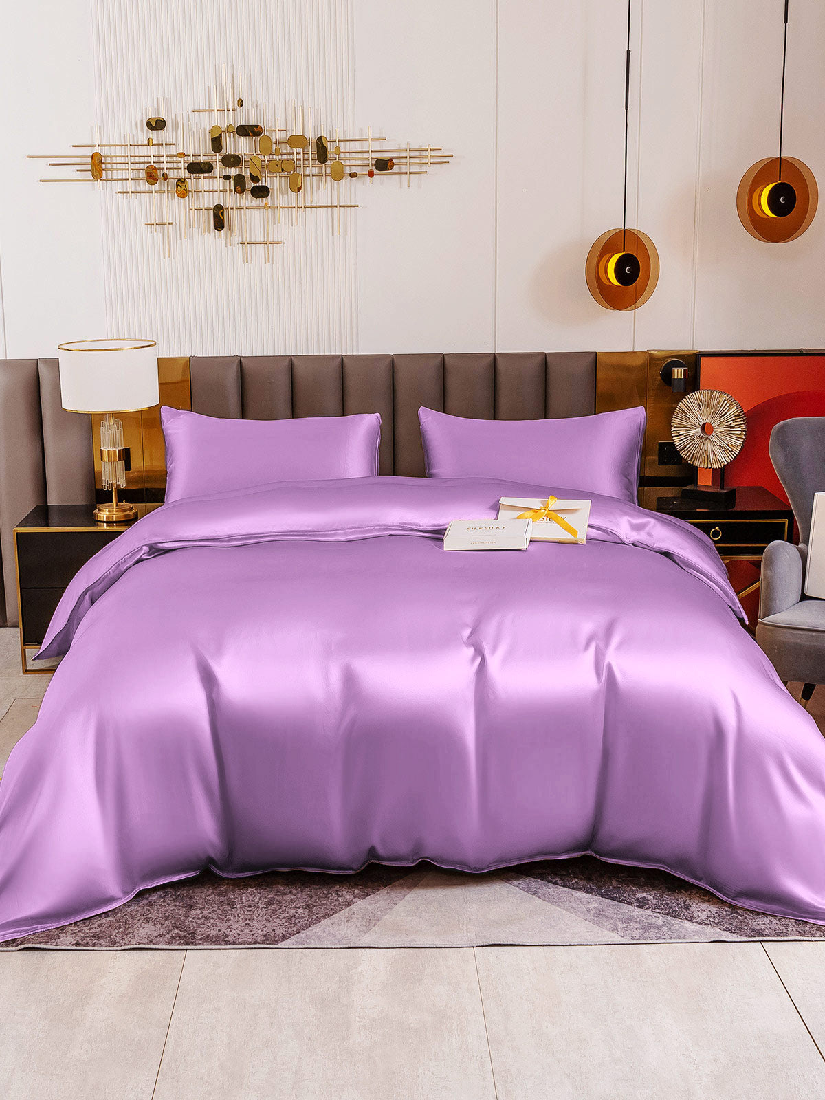 [Lavender] SilkSilky-AU 19Momme Pure Silk Bedding Set 002