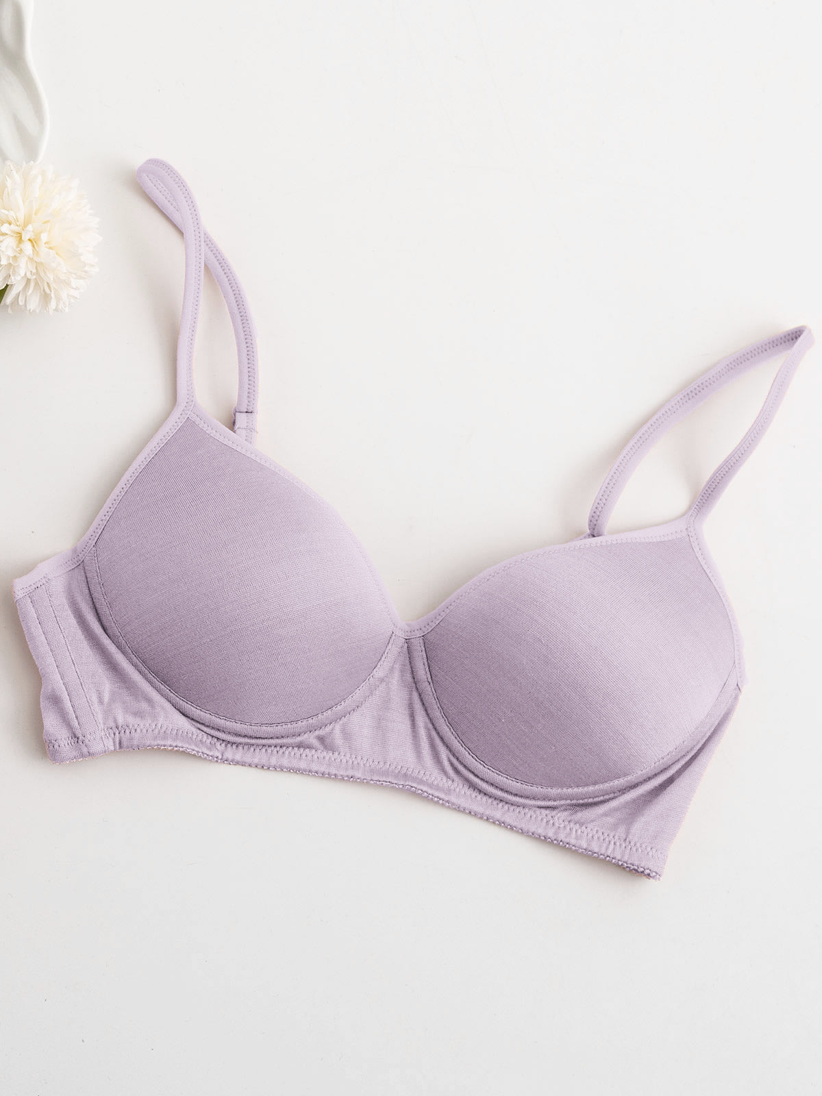 [Lavender] SilkSilky-AU Silk Knitted Bra 005