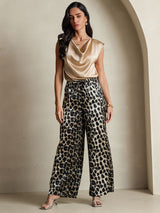 [Leopard] SilkSilky-AU Pure Silk Womens Pants 007,