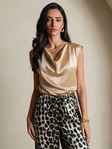 [Leopard] SilkSilky-AU Pure Silk Womens Pants 009,