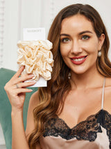 [Light Beige] SilkSilky-AU Scrunchie 001