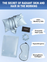 [Light Blue] SilkSilky-AU 19Momme Pure Silk Pillowcase Set 002