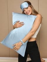 [Light Blue] SilkSilky-AU 19Momme Pure Silk Pillowcase Set 004