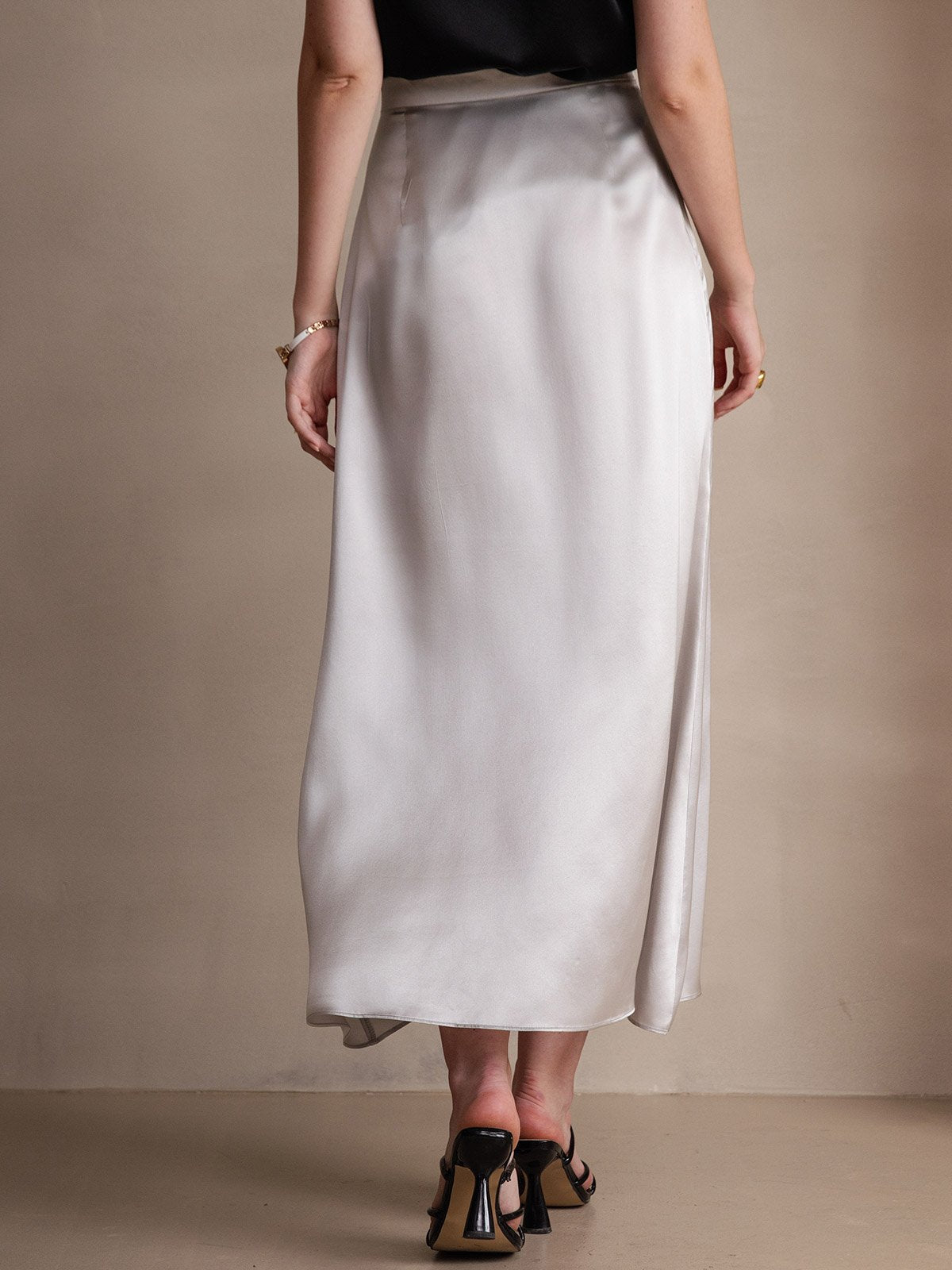 [Light Gray] SilkSilky-AU 19Momme Silk Skirt 002