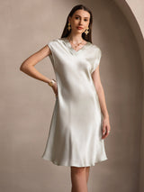 [Light Green] SilkSilky-AU Sleeveless V Neck Dress 003