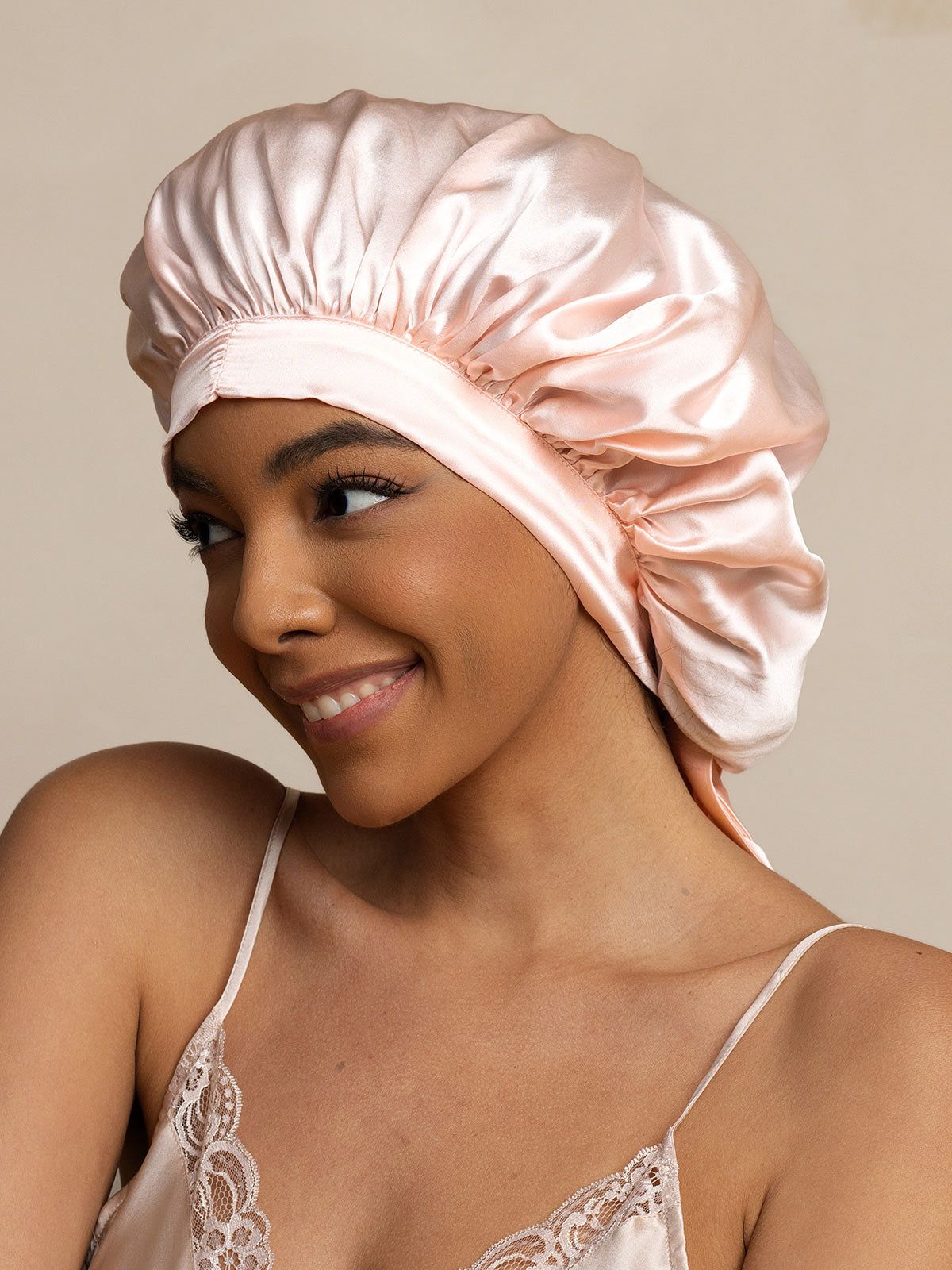 [Light Pink] SilkSilky-AU Pure Silk Sleep Cap 001