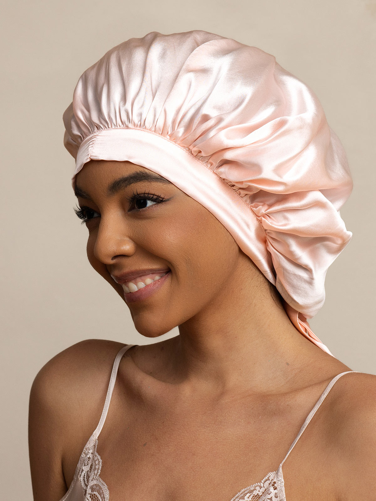 [Light Pink] SilkSilky-AU Pure Silk Sleep Cap 002