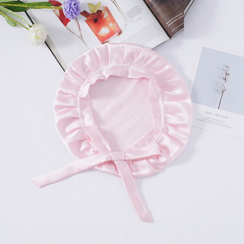 [Light Pink] SilkSilky-AU Pure Silk Sleep Cap 003