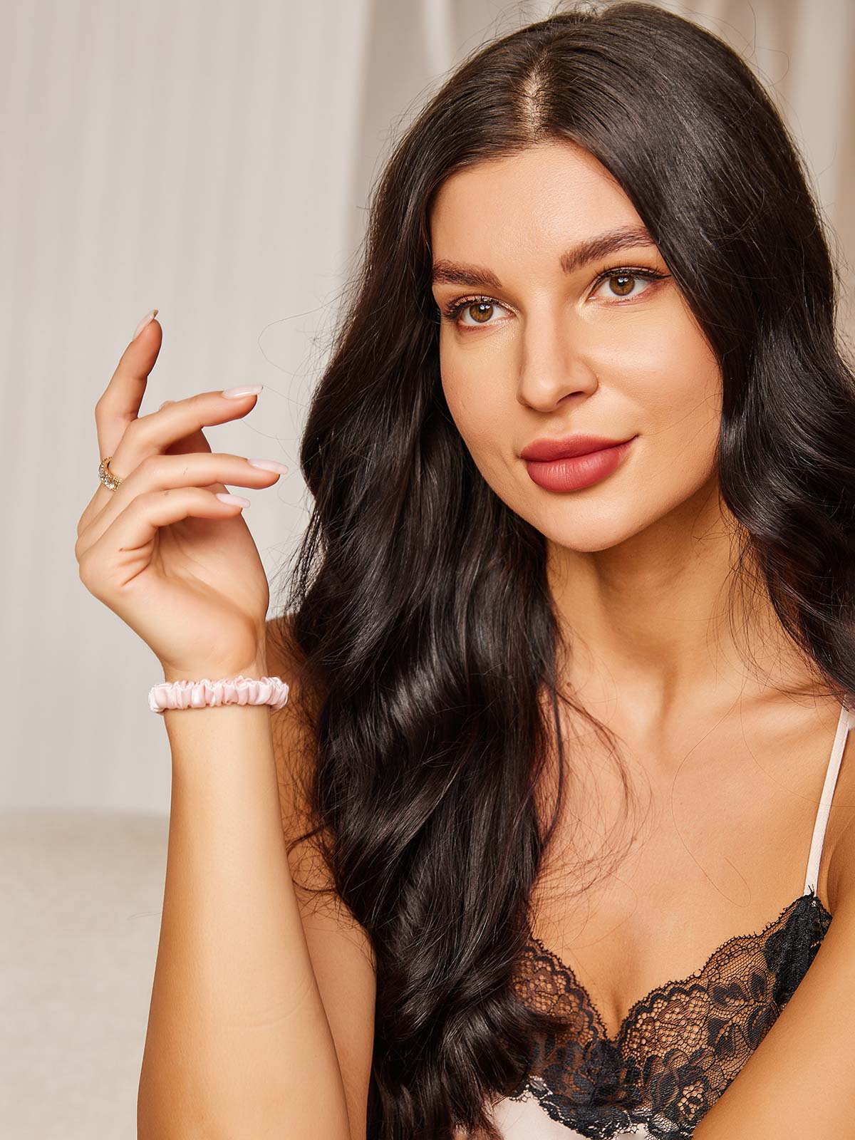 [Light Pink] SilkSilky-AU 19Momme Scrunchie 003