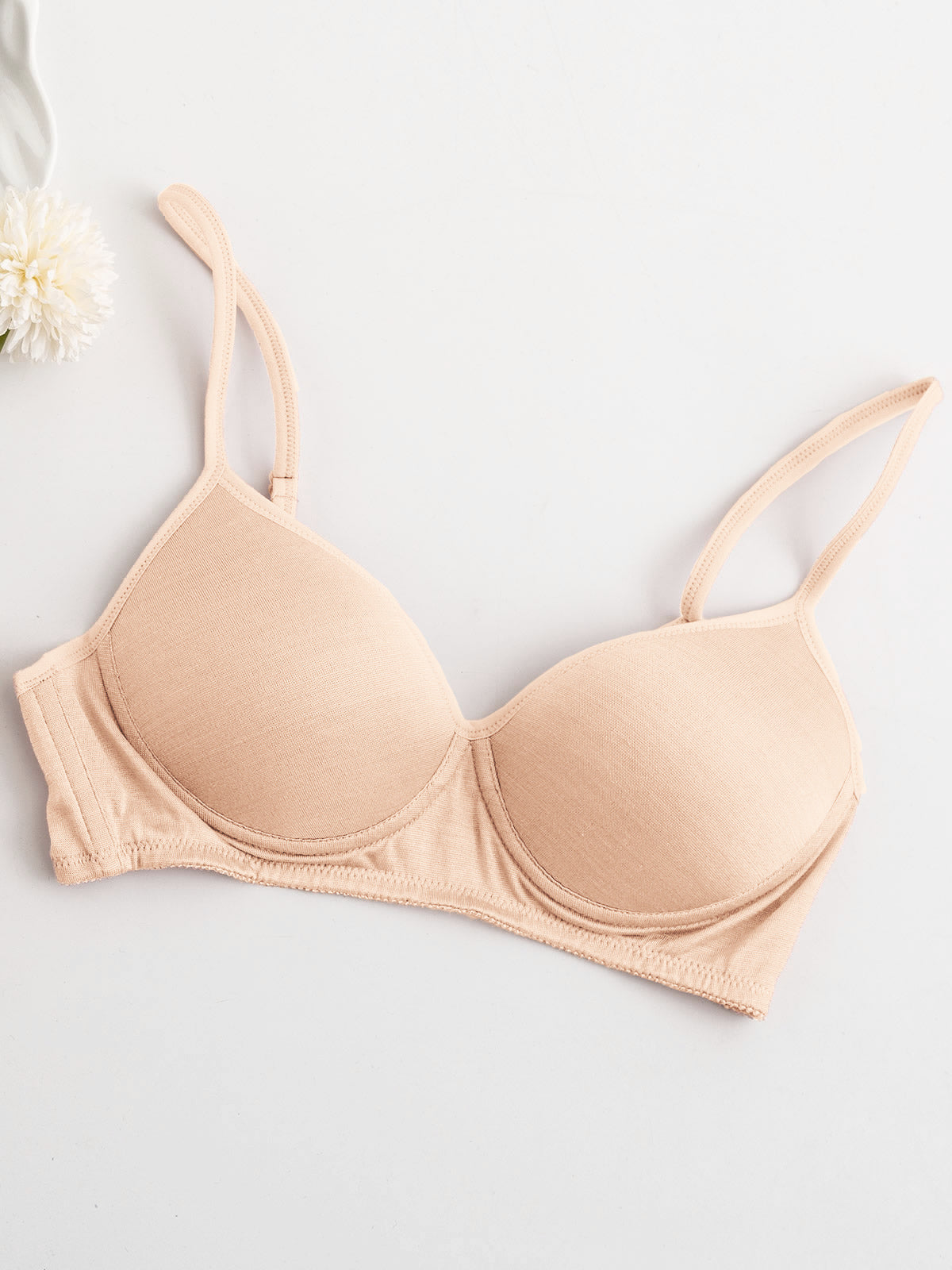 [Light Yellow] SilkSilky-AU Silk Knitted Bra 005