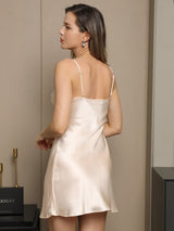 [Light Yellow] SilkSilky-AU Half Sleeve V Neck Nightgown&Dressing Gown Set 006