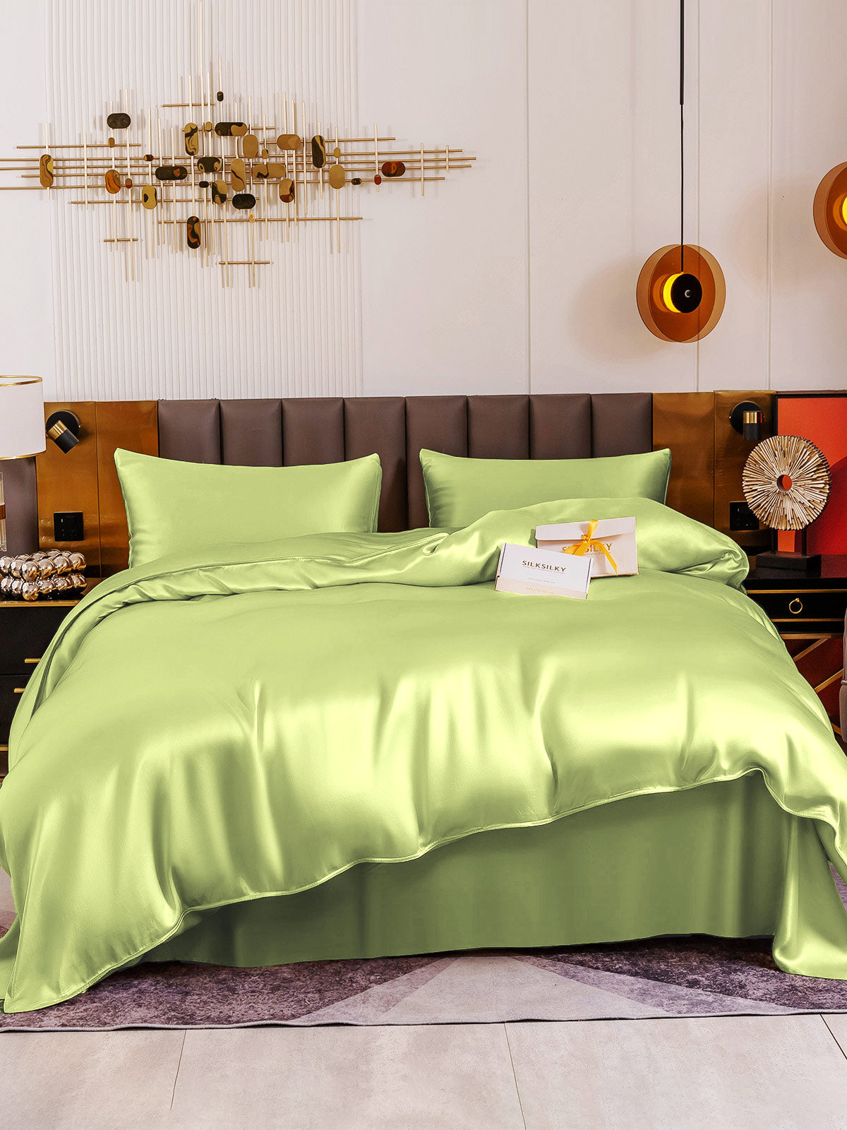[Mint Green] SilkSilky-AU 19Momme Pure Silk Bedding Set 002