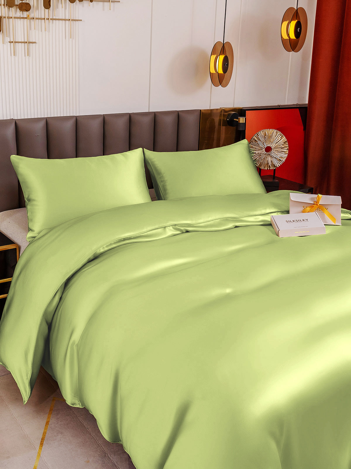 [Mint Green] SilkSilky-AU 19Momme Pure Silk Bedding Set 004