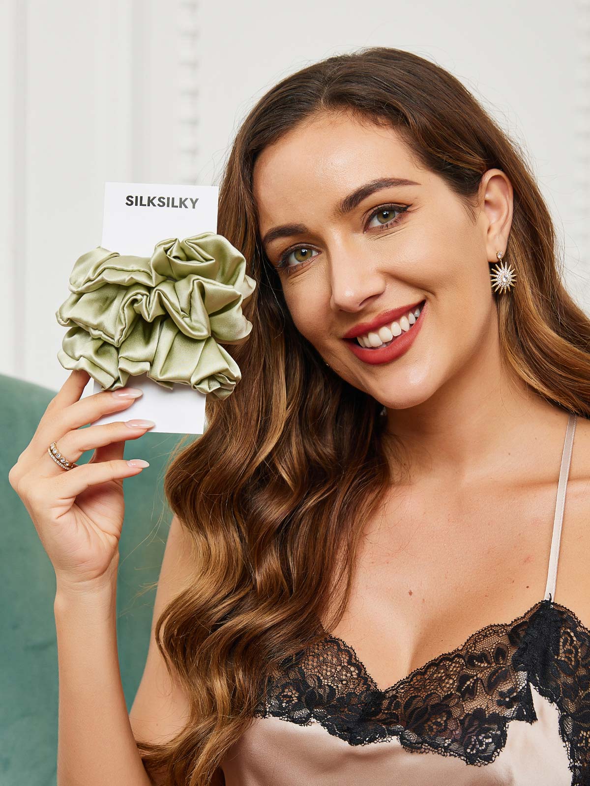 [Mint Green] SilkSilky-AU 19Momme Pure Silk Scrunchie 002