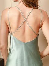 [Mint Green] SilkSilky-AU Spaghetti Strap V Neck Nightgown 006