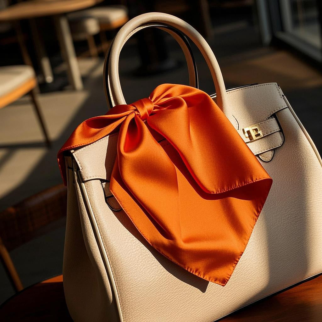 [Orange] SilkSilky-AU Pure Silk Scarf 001