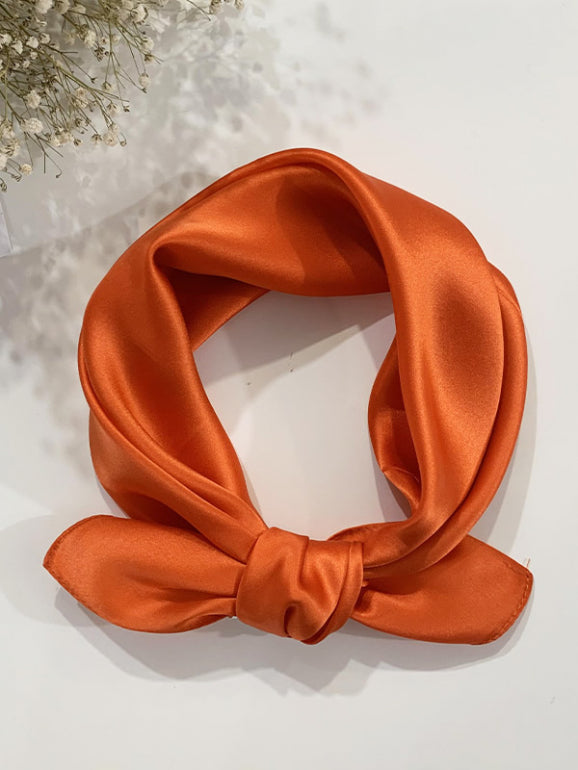 [Orange] SilkSilky-AU Pure Silk Scarf 002