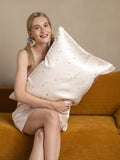 19Momme 100% Mulberry Silk Pillowcase - Snowbud Lily