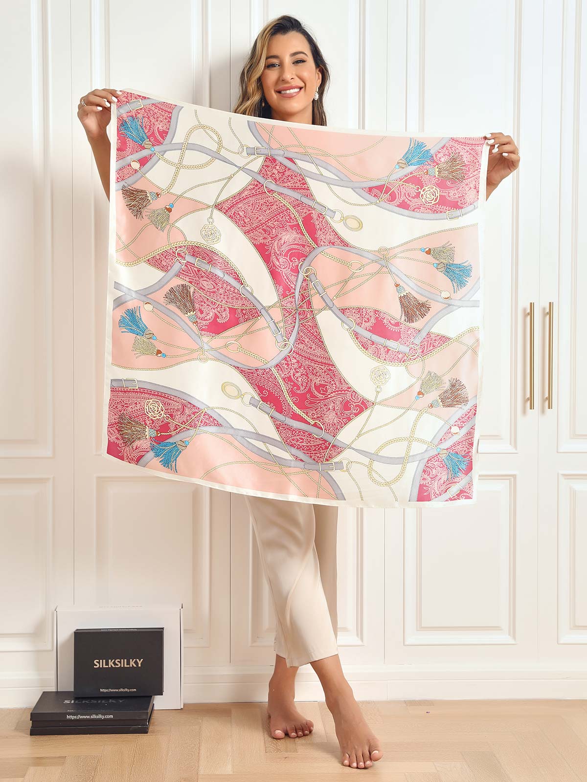 [P004] SilkSilky-AU Pure Silk Scarf 005