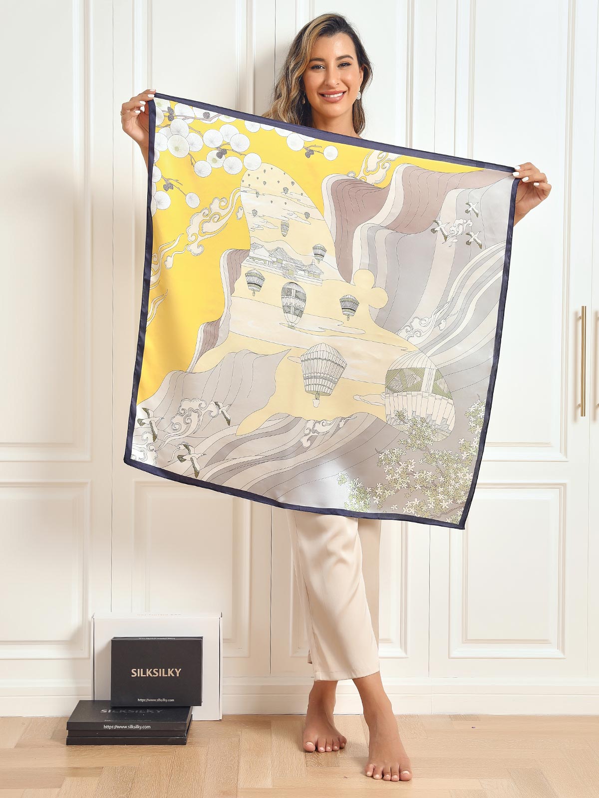 [P008] SilkSilky-AU Pure Silk Scarf 004