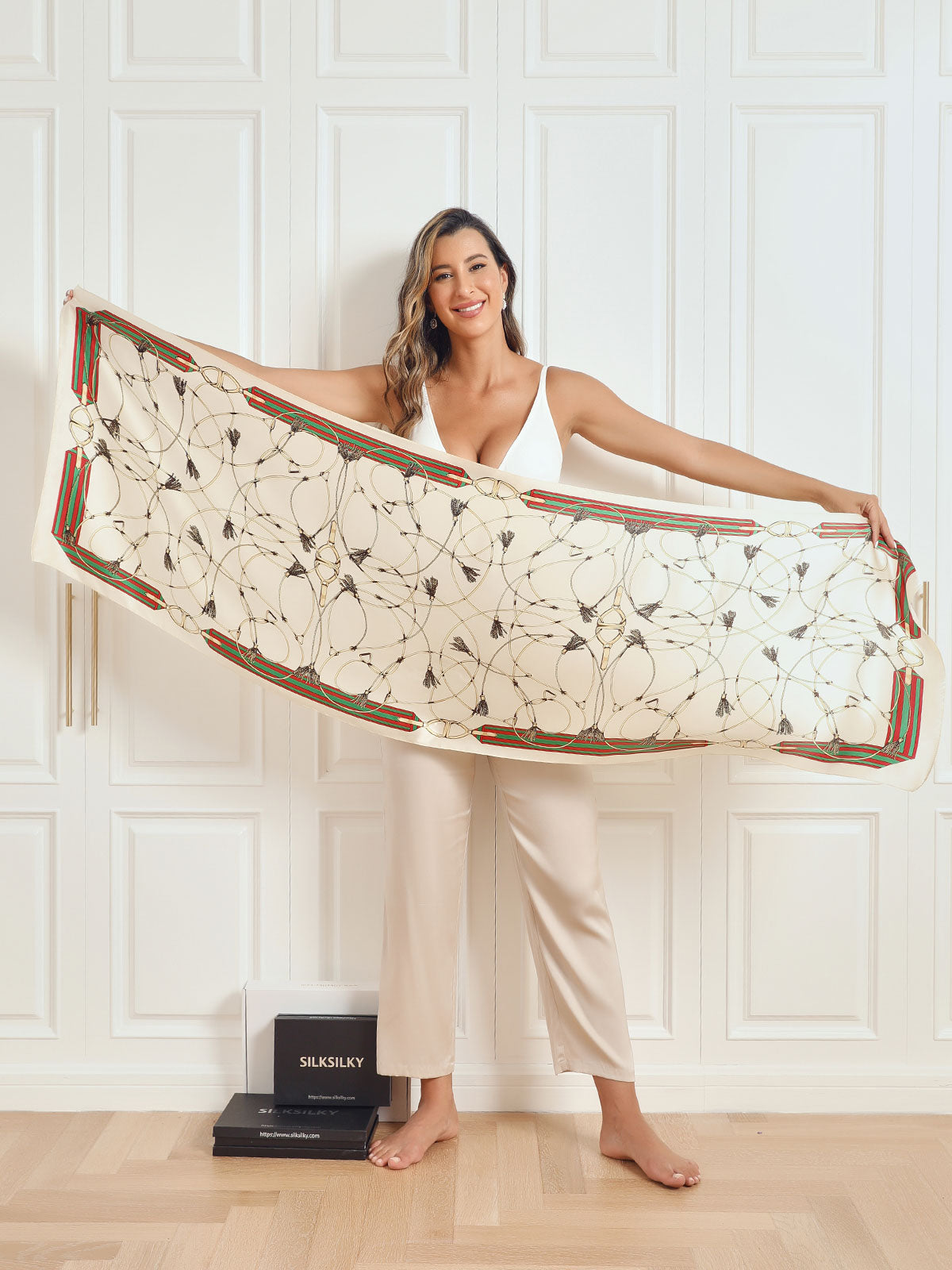 [P020] SilkSilky-AU Pure Silk Scarf 002