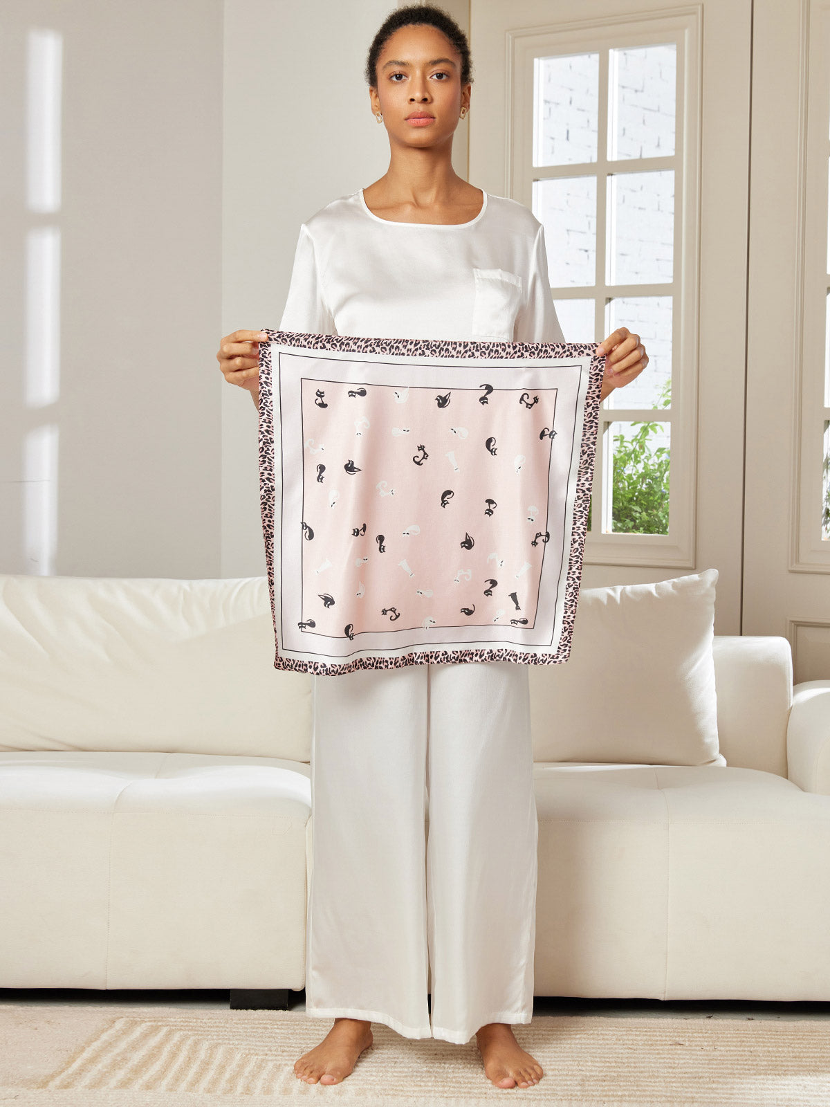 [P032] SilkSilky-AU Pure Silk Scarf 002