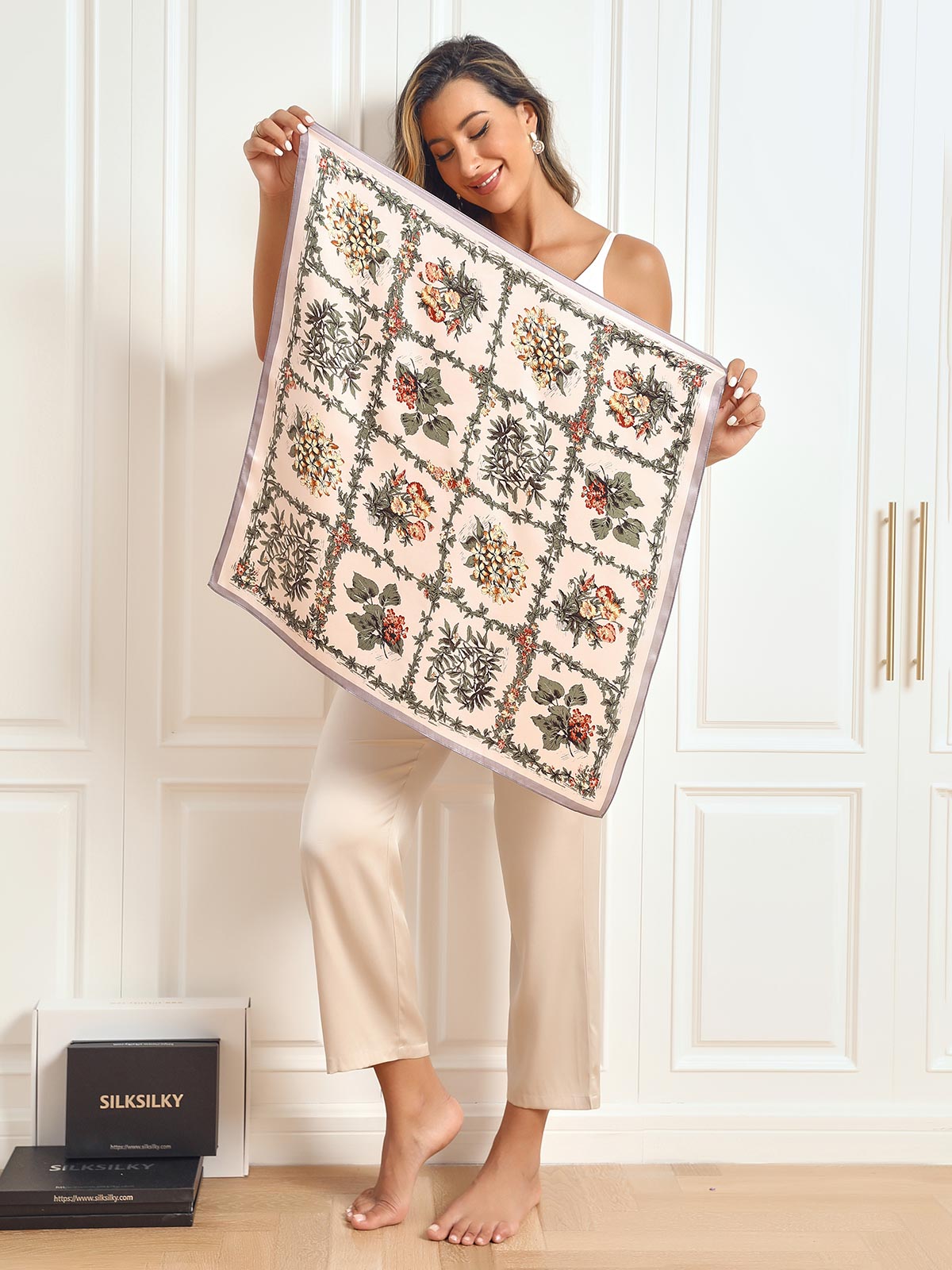 [P053] SilkSilky-AU Pure Silk Scarf 002