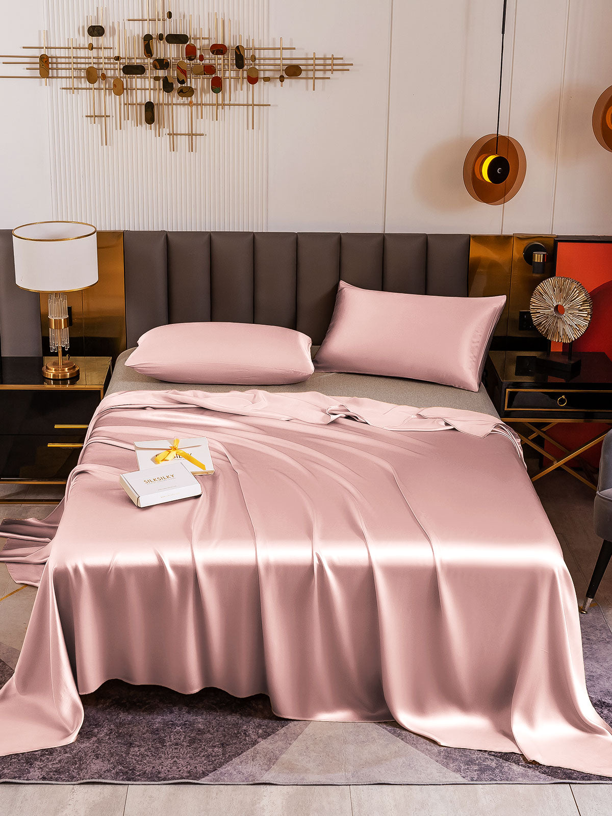 [Pale Mauve] SilkSilky-AU 19Momme Pure Silk Bedding Set 002